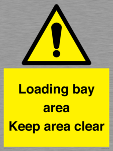 Loading bay area Keep area clear